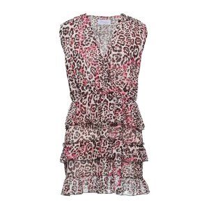 GAëLLE Paris Leopard Print Ruffled Mini Dress Sz 4